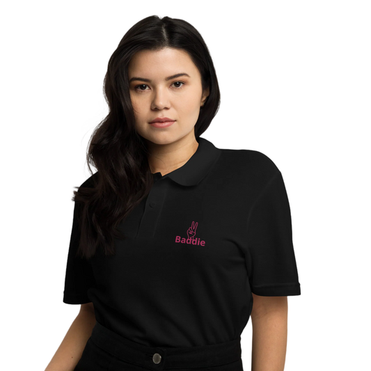 Baddie women pique polo shirt - Baddie Designs